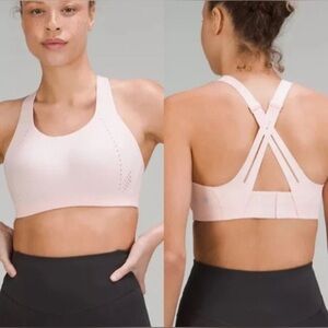 Lululemon Air Support Sport Bra Strawberry Milkshake Pink High Support 36DDD EUC